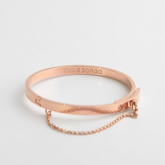 NEW Eddie Borgo Thin Safety Chain Bracelet SILVER or ROSE GOLD - Picture 9 of 11